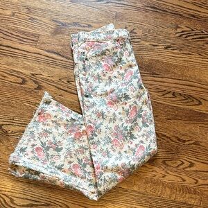 THE GREAT. Floral Print Women Jeans - Pink and Green